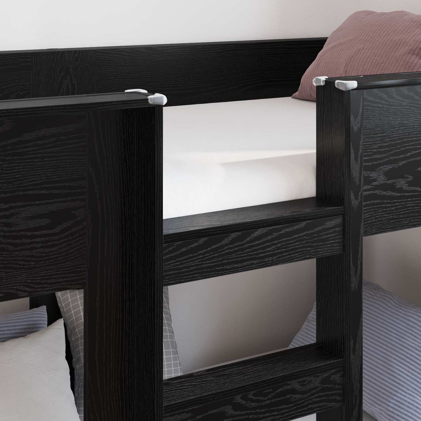 vidaXL Etagenbett für Kinder Schwarz Eichen-Optik 90 x 190 cm