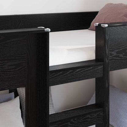 vidaXL Etagenbett für Kinder Schwarz Eichen-Optik 90 x 190 cm