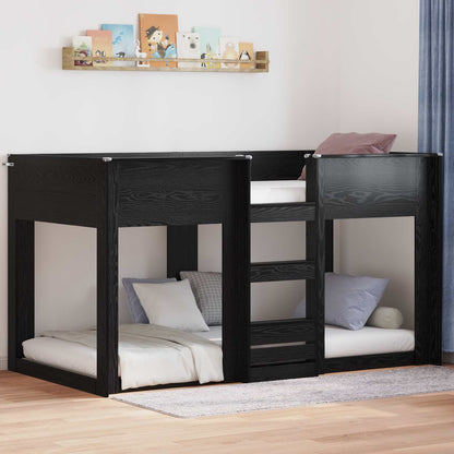 vidaXL Etagenbett für Kinder Schwarz Eichen-Optik 90 x 190 cm