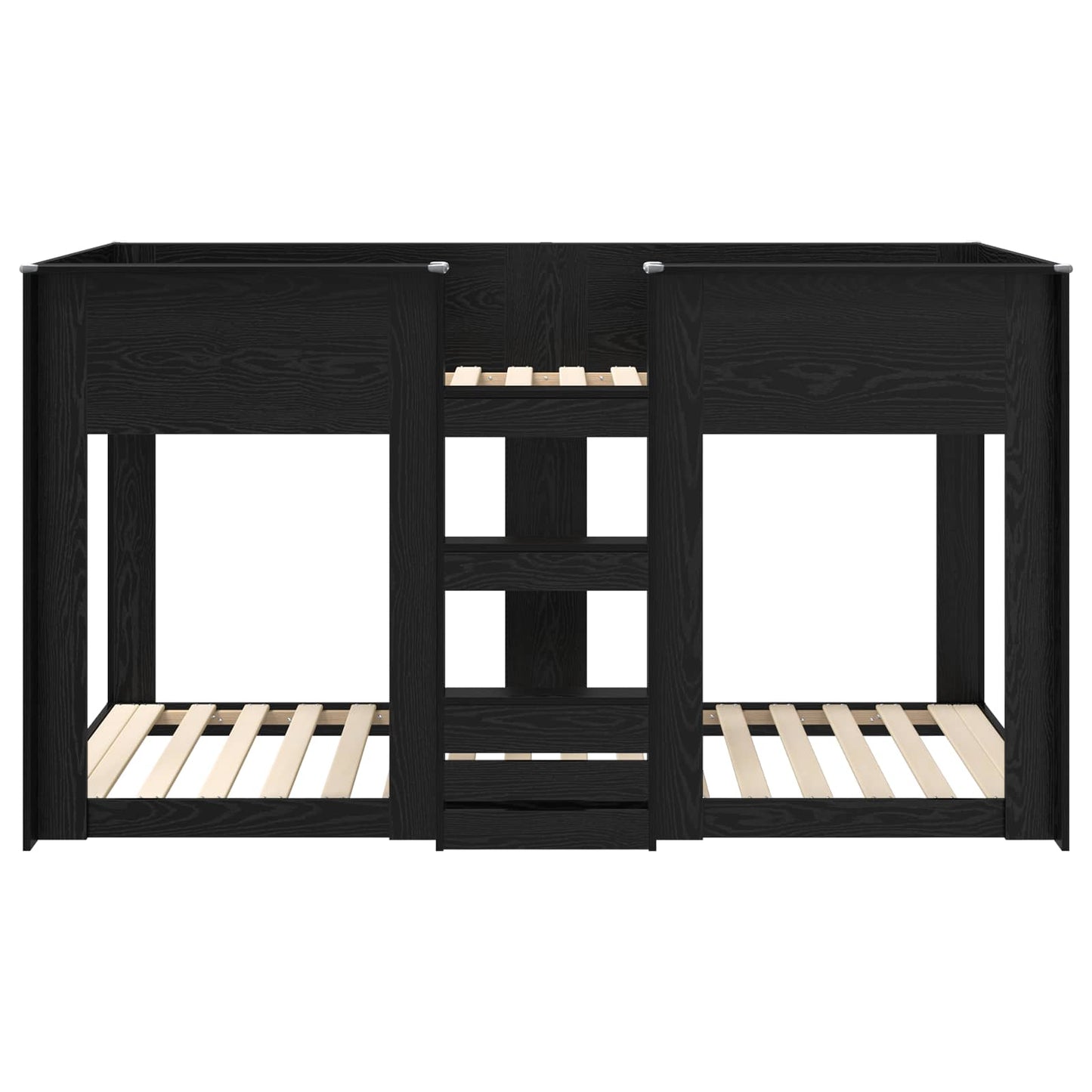 vidaXL Etagenbett für Kinder Schwarz Eichen-Optik 90 x 190 cm