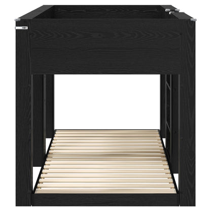 vidaXL Etagenbett für Kinder Schwarz Eichen-Optik 90 x 190 cm