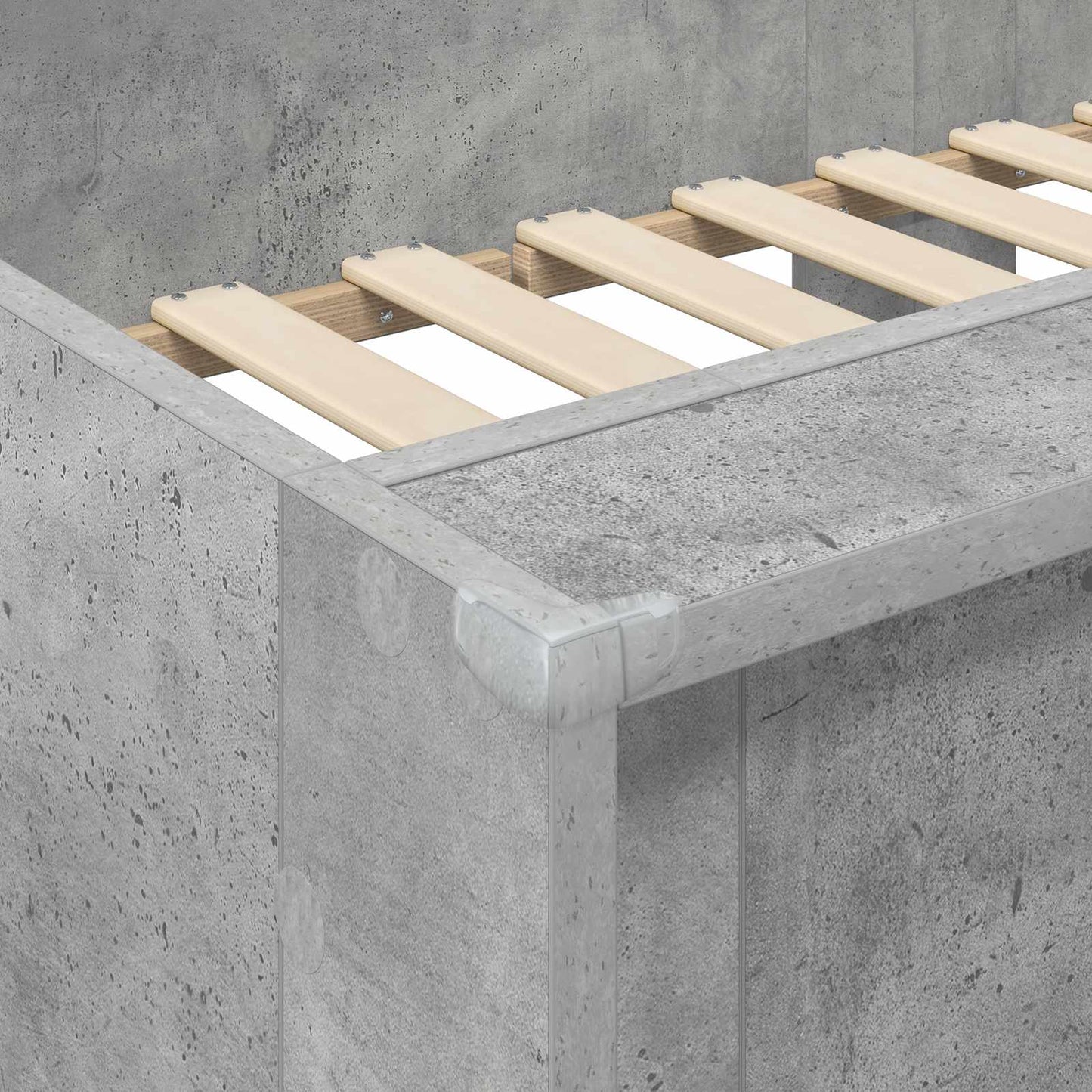 vidaXL Etagenbett für Kinder Beton Grau 90 x 190 cm Holzwerkstoff