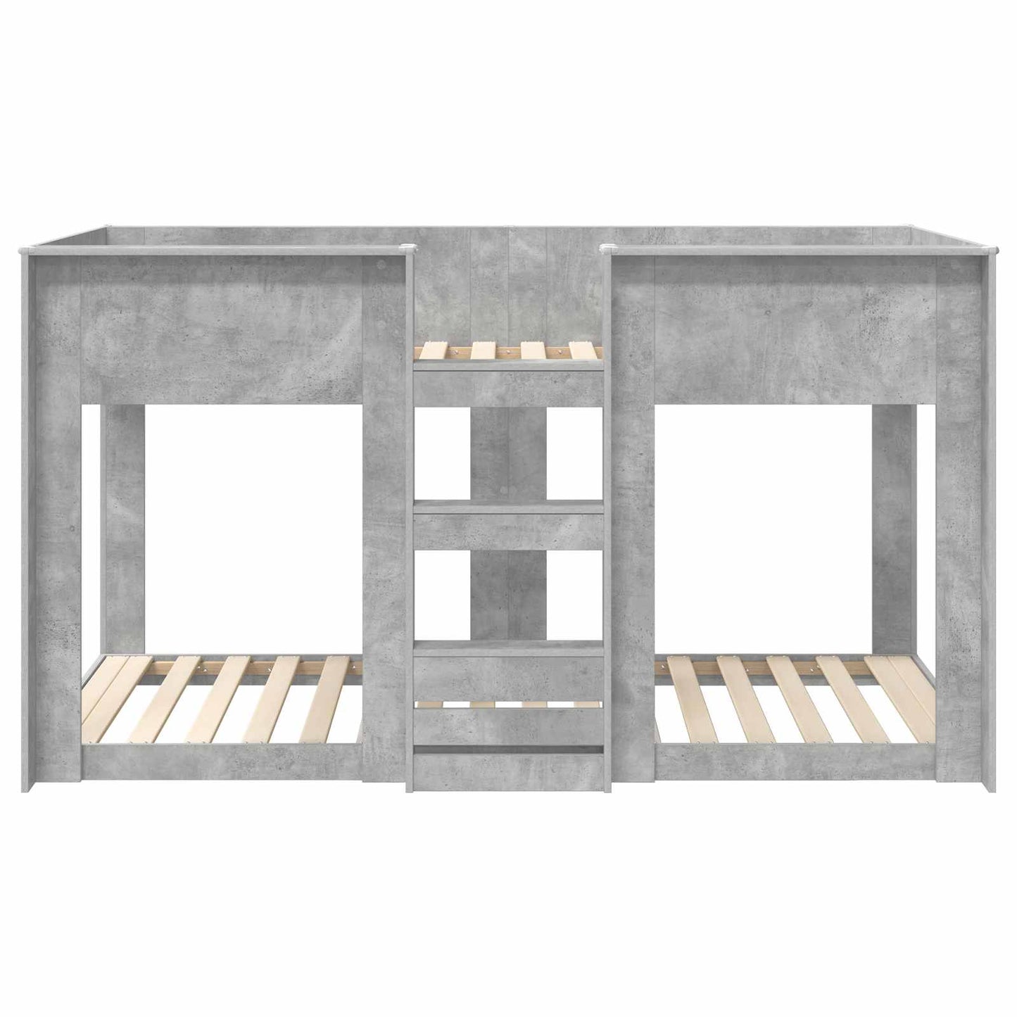 vidaXL Etagenbett für Kinder Beton Grau 90 x 190 cm Holzwerkstoff