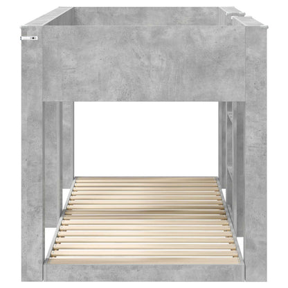 vidaXL Etagenbett für Kinder Beton Grau 90 x 190 cm Holzwerkstoff