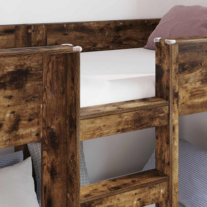 vidaXL Etagenbett für Kinder Geräucherte Eiche 90 x 190 cm