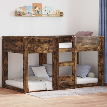 vidaXL Etagenbett für Kinder Geräucherte Eiche 90 x 190 cm