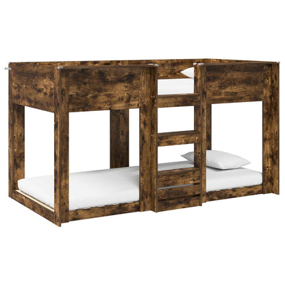 vidaXL Etagenbett für Kinder Geräucherte Eiche 90 x 190 cm