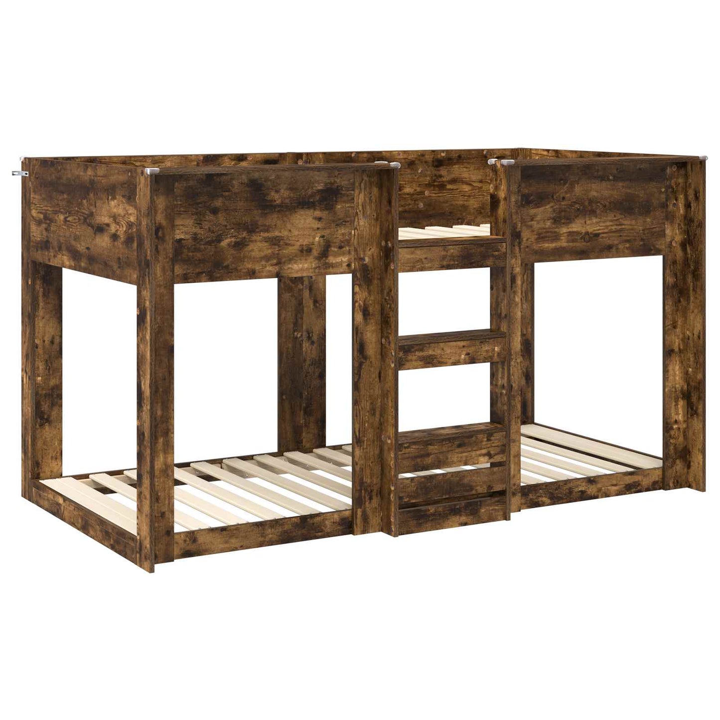 vidaXL Etagenbett für Kinder Geräucherte Eiche 90 x 190 cm