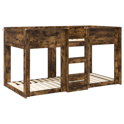 vidaXL Etagenbett für Kinder Geräucherte Eiche 90 x 190 cm