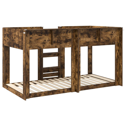 vidaXL Etagenbett für Kinder Geräucherte Eiche 90 x 190 cm