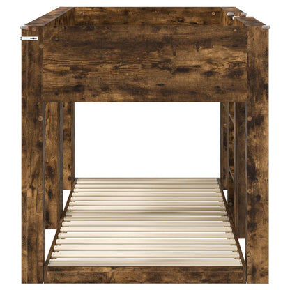 vidaXL Etagenbett für Kinder Geräucherte Eiche 90 x 190 cm
