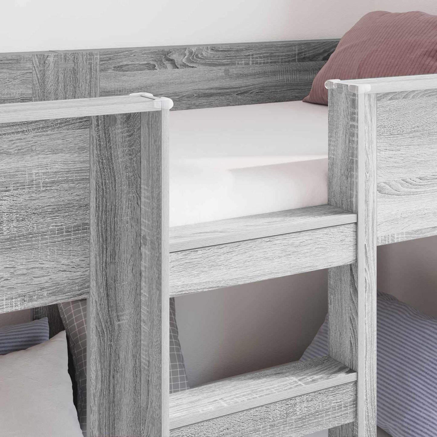 vidaXL Etagenbett für Kinder Graues Sonoma 90 x 190 cm Holzwerkstoff