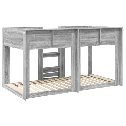 vidaXL Etagenbett für Kinder Graues Sonoma 90 x 190 cm Holzwerkstoff