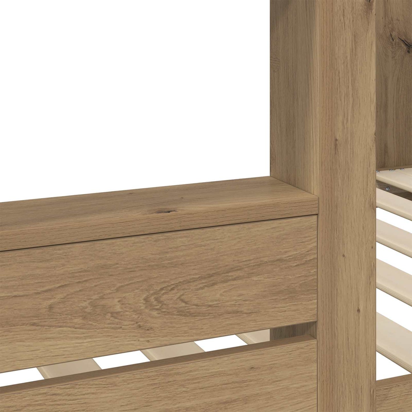 vidaXL Etagenbett für Kinder Artisan-Eiche 90 x 190 cm Holzwerkstoff