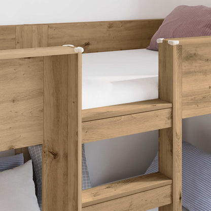 vidaXL Etagenbett für Kinder Artisan-Eiche 90 x 190 cm Holzwerkstoff