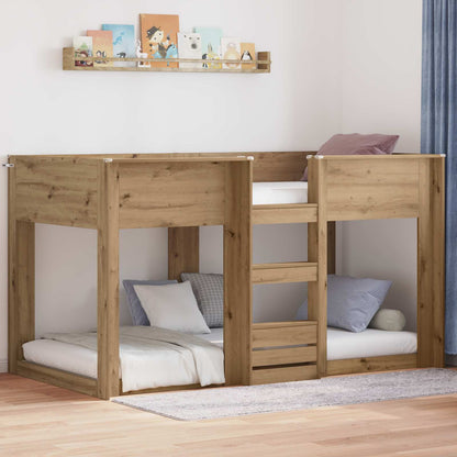 vidaXL Etagenbett für Kinder Artisan-Eiche 90 x 190 cm Holzwerkstoff