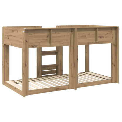 vidaXL Etagenbett für Kinder Artisan-Eiche 90 x 190 cm Holzwerkstoff