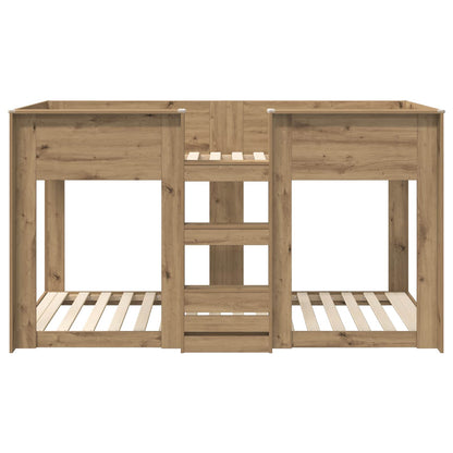 vidaXL Etagenbett für Kinder Artisan-Eiche 90 x 190 cm Holzwerkstoff