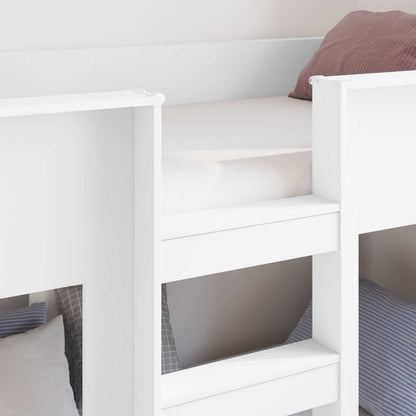 vidaXL Etagenbett für Kinder Weiß 80 x 200 cm Holzwerkstoff