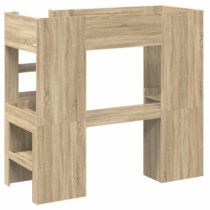 vidaXL Etagenbettgestell mit Schreibtisch Sonoma-Eiche 75 x 190 cm