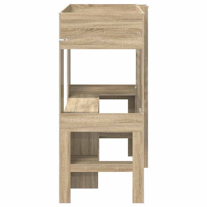 vidaXL Etagenbettgestell mit Schreibtisch Sonoma-Eiche 75 x 190 cm