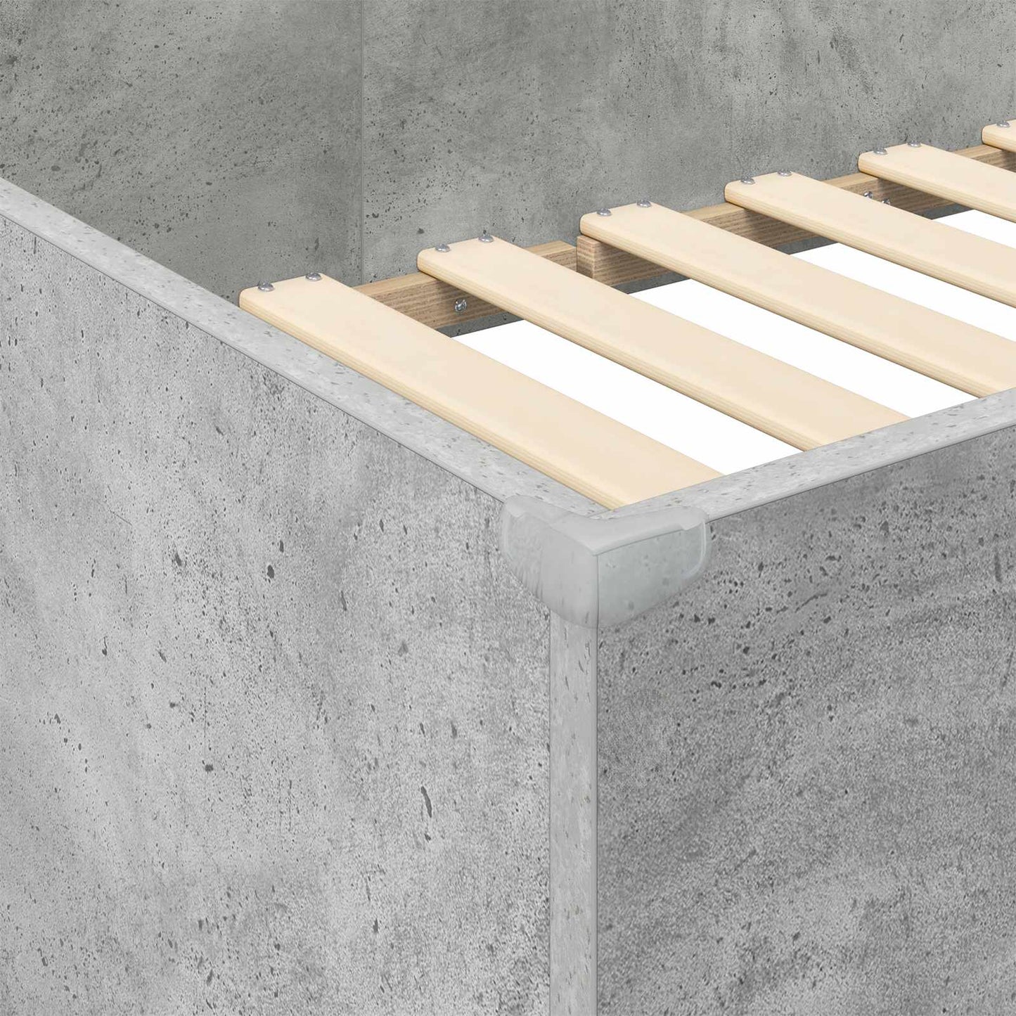 Etagenbettgestell mit Schreibtisch Beton Grau 75 x 190 cm