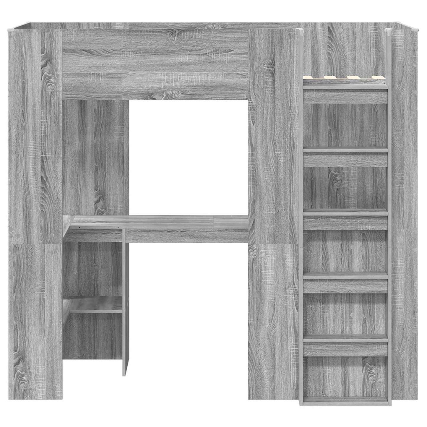 Etagenbettgestell mit Schreibtisch Graues Sonoma 75 x 190 cm