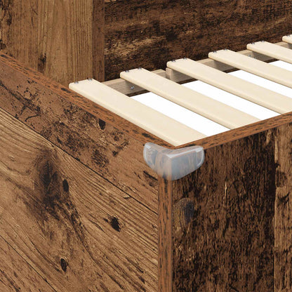 Etagenbettgestell mit Schreibtisch Altholz 75 x 190 cm