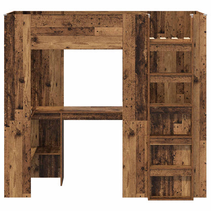 Etagenbettgestell mit Schreibtisch Altholz 75 x 190 cm