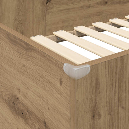 vidaXL Etagenbettgestell mit Schreibtisch Artisan-Eiche 75 x 190 cm