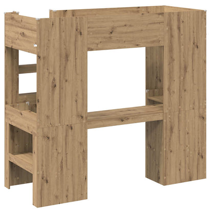 vidaXL Etagenbettgestell mit Schreibtisch Artisan-Eiche 75 x 190 cm