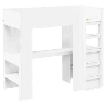 vidaXL Etagenbettgestell mit Schreibtisch Weiß 90 x 190 cm