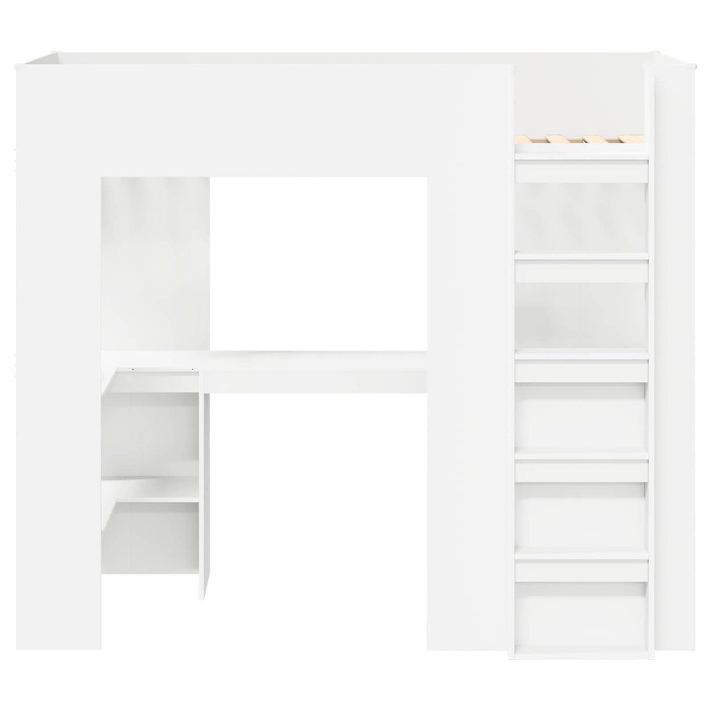 vidaXL Etagenbettgestell mit Schreibtisch Weiß 90 x 190 cm