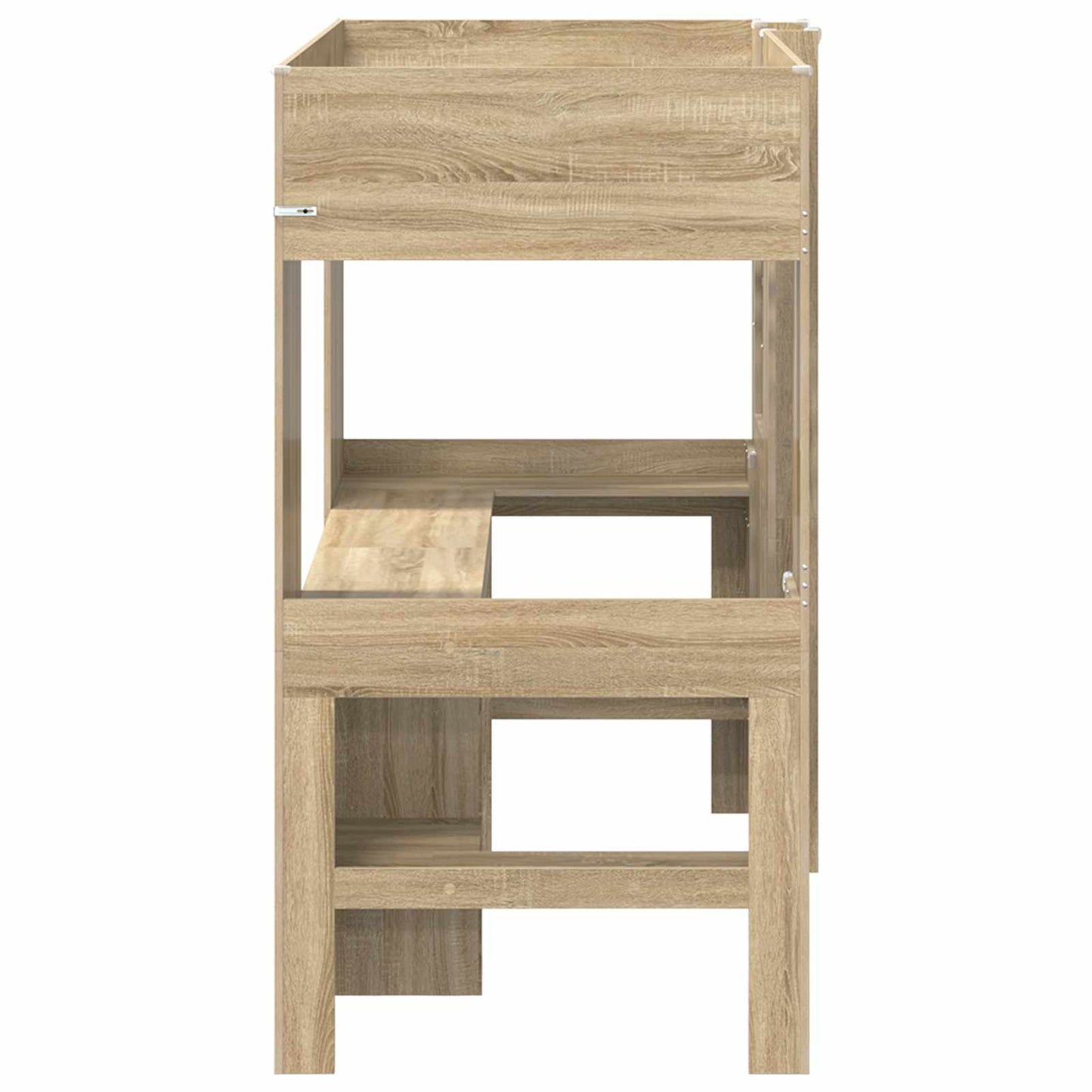 vidaXL Etagenbettgestell mit Schreibtisch Sonoma-Eiche 80 x 200 cm