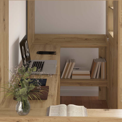 vidaXL Etagenbettgestell mit Schreibtisch Artisan-Eiche 80 x 200 cm