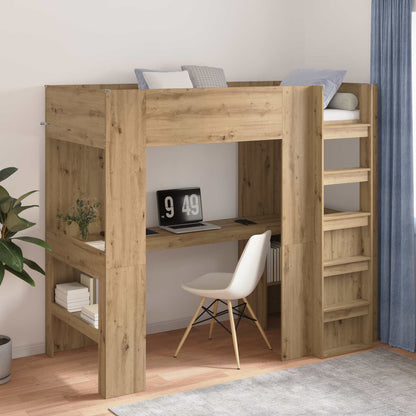 vidaXL Etagenbettgestell mit Schreibtisch Artisan-Eiche 80 x 200 cm