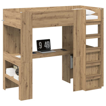 vidaXL Etagenbettgestell mit Schreibtisch Artisan-Eiche 80 x 200 cm
