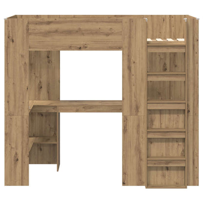 vidaXL Etagenbettgestell mit Schreibtisch Artisan-Eiche 80 x 200 cm