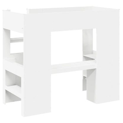vidaXL Etagenbettgestell mit Schreibtisch Weiß 90 x 200 cm