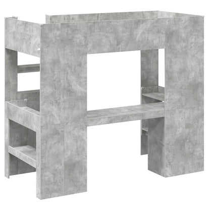 vidaXL Etagenbettgestell mit Schreibtisch Beton Grau 90 x 200 cm