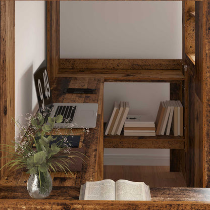 Etagenbettgestell mit Schreibtisch Altholz 90 x 200 cm