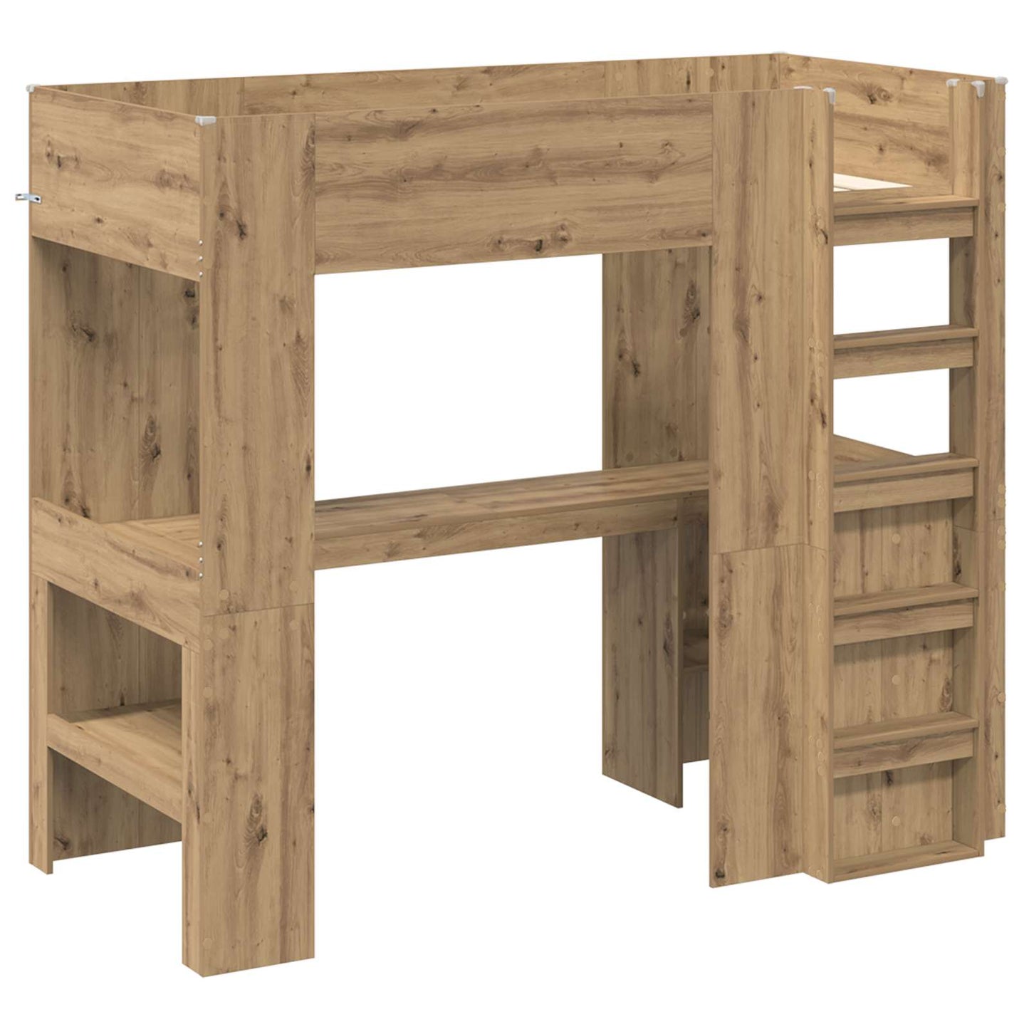 vidaXL Etagenbettgestell mit Schreibtisch Artisan-Eiche 90 x 200 cm