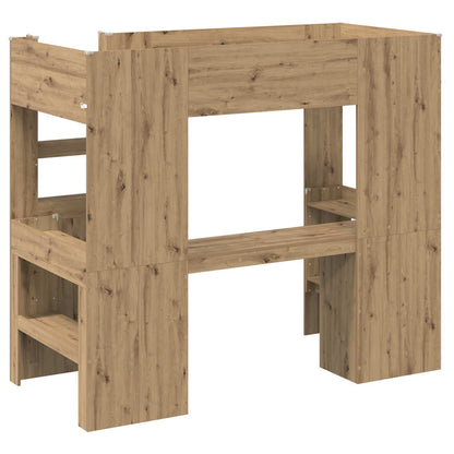 vidaXL Etagenbettgestell mit Schreibtisch Artisan-Eiche 90 x 200 cm