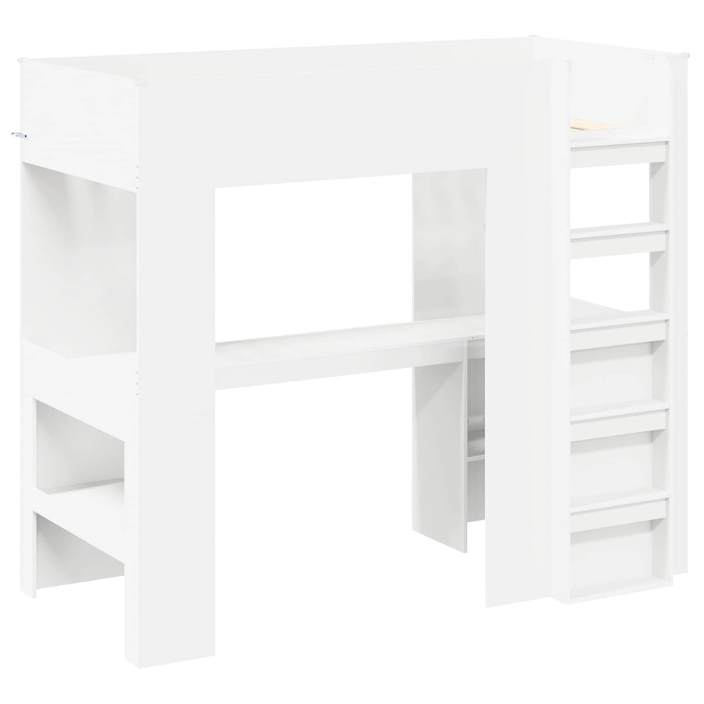 vidaXL Etagenbettgestell mit Schreibtisch Weiß 98,5 x 200 cm