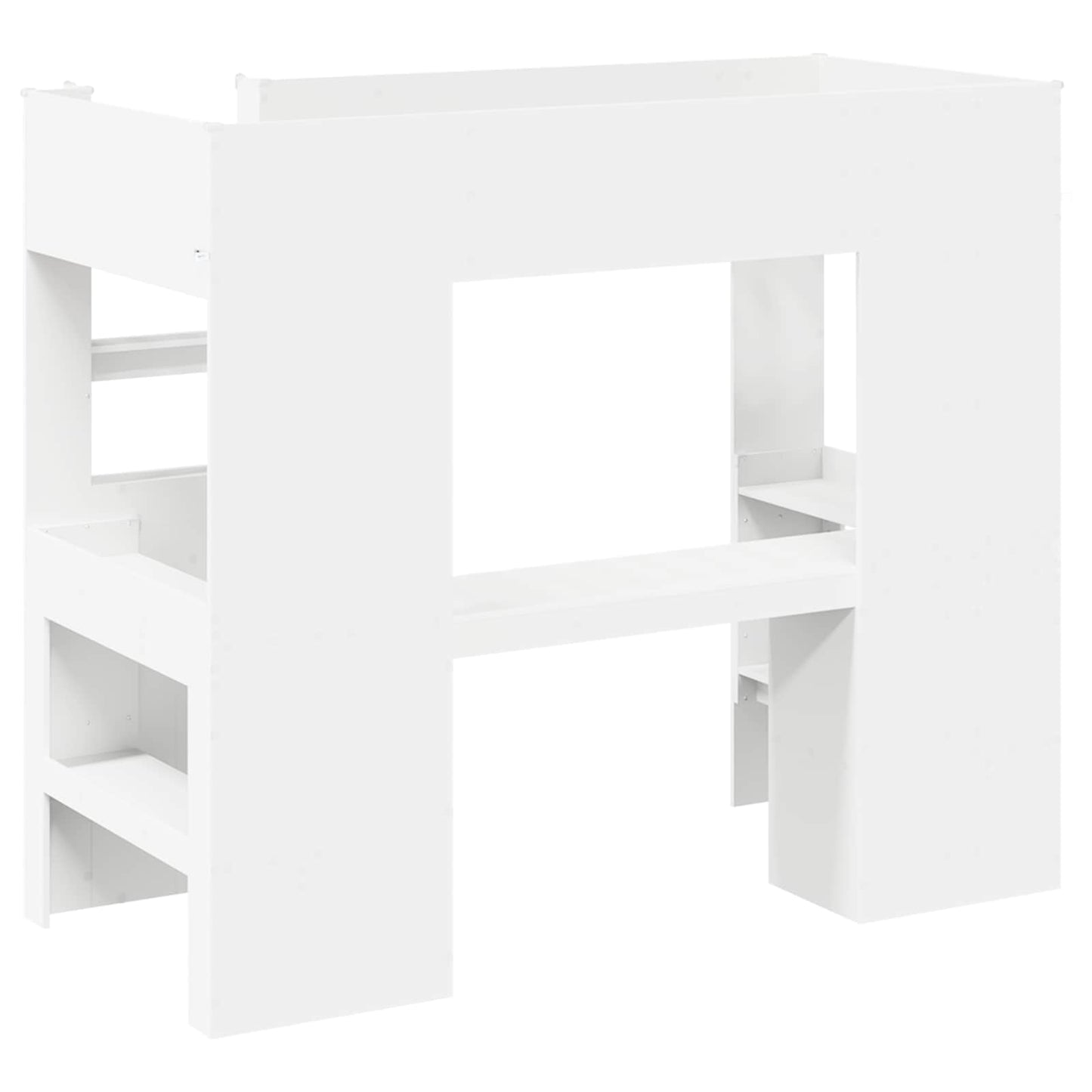 vidaXL Etagenbettgestell mit Schreibtisch Weiß 98,5 x 200 cm