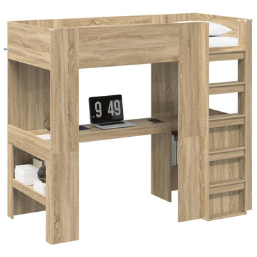 vidaXL Etagenbettgestell mit Schreibtisch Sonoma-Eiche 98,5 x 200 cm