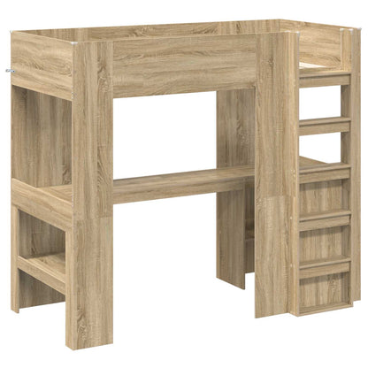 vidaXL Etagenbettgestell mit Schreibtisch Sonoma-Eiche 98,5 x 200 cm