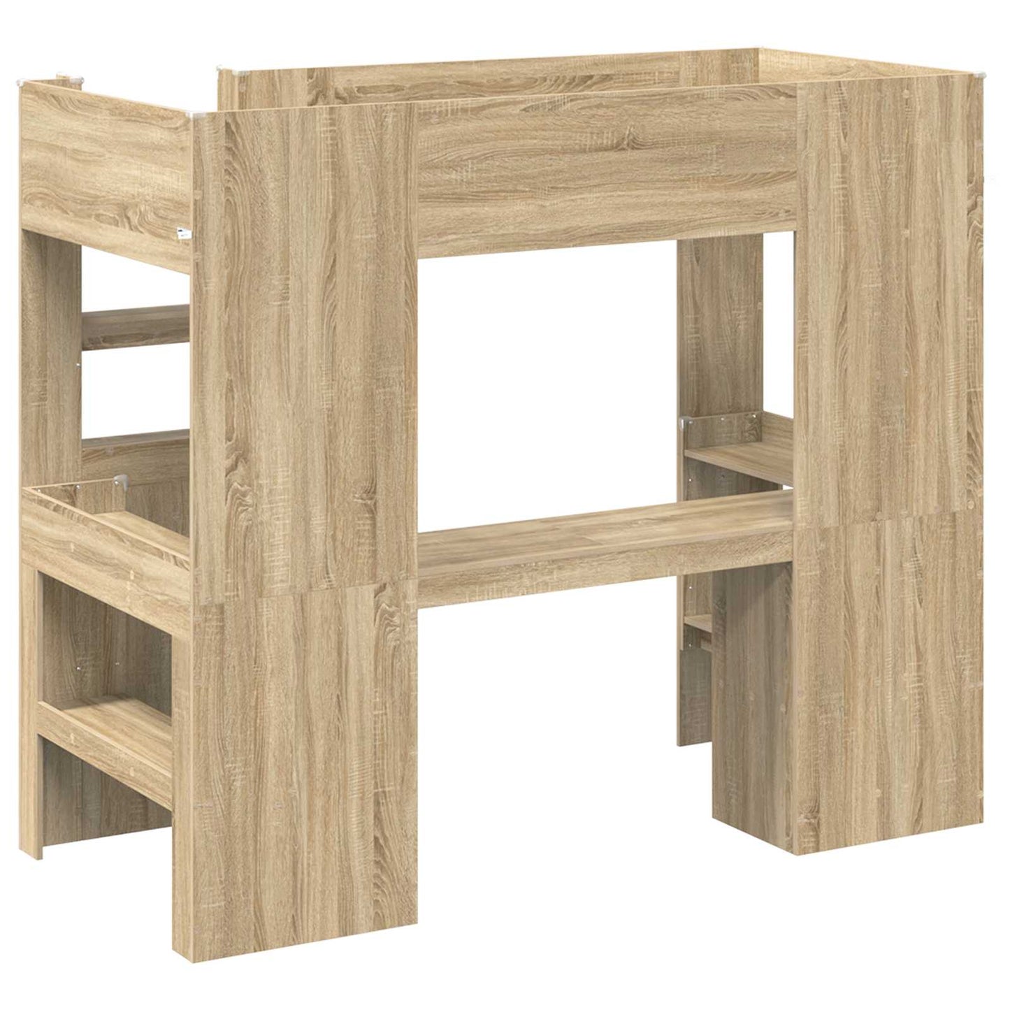 vidaXL Etagenbettgestell mit Schreibtisch Sonoma-Eiche 98,5 x 200 cm