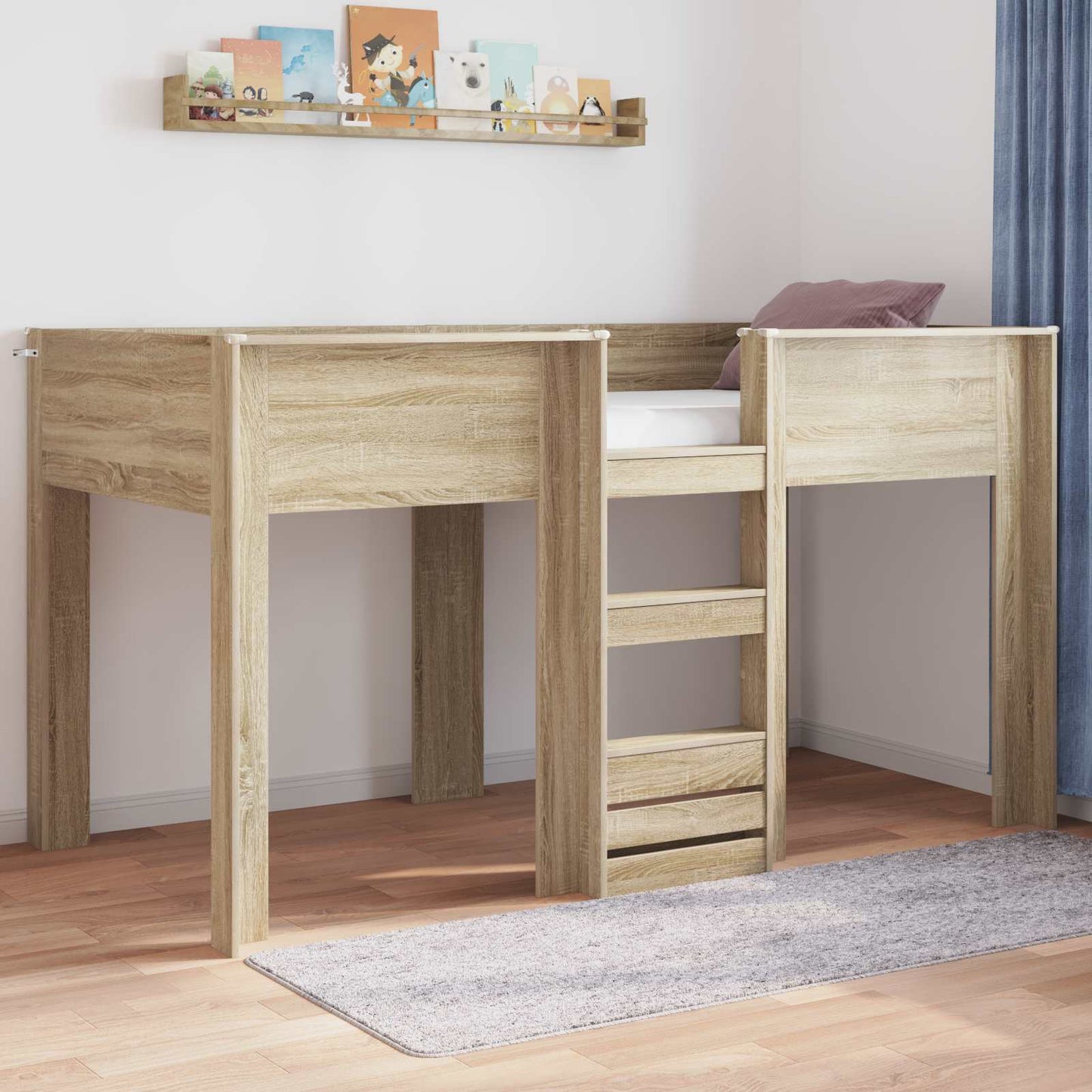 Etagenbett für Kinder Sonoma-Eiche 100 x 200 cm Holzwerkstoff