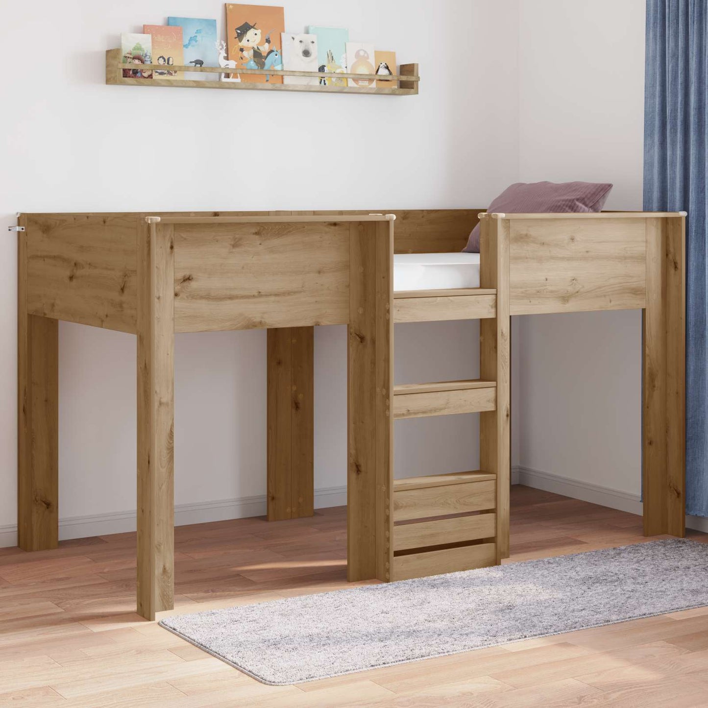 Etagenbett für Kinder Artisan-Eiche 100 x 200 cm Holzwerkstoff